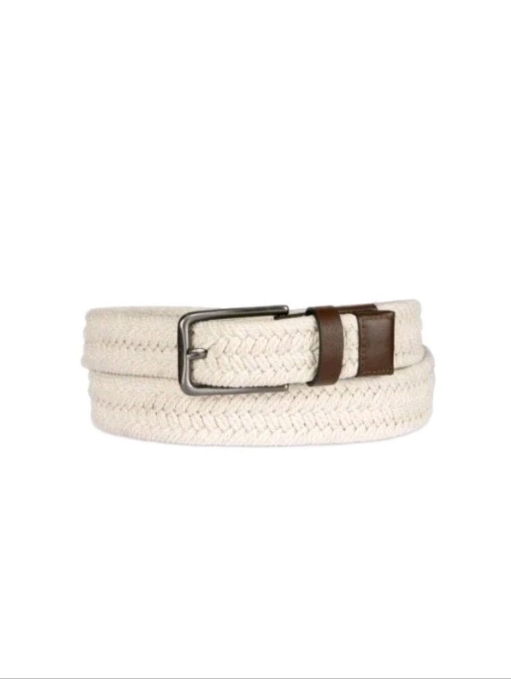 ALFANI Men's Natural Color Braided Webbed Woven Belt size Large 38-40